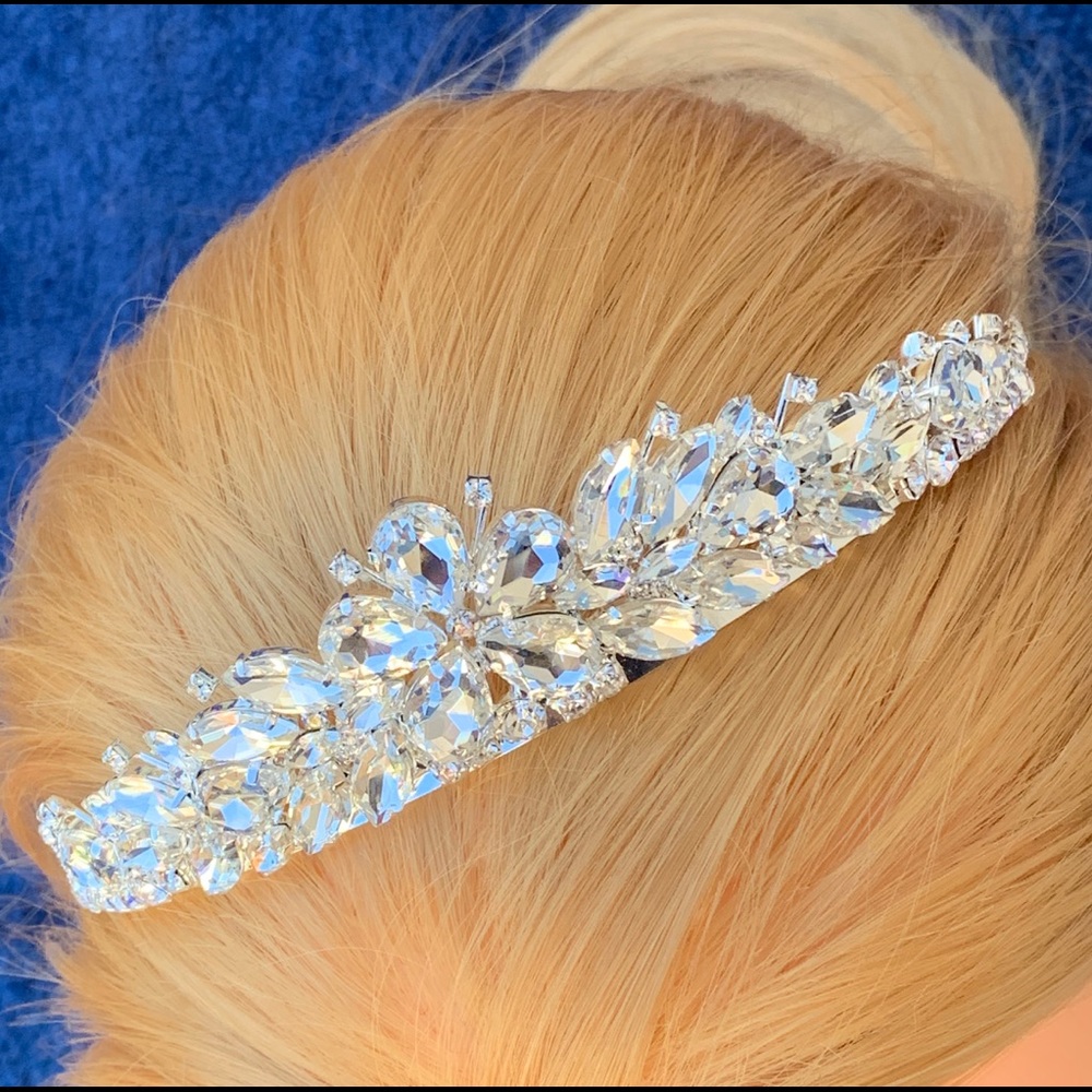 Beauty Queen Rhinestone Tiara Crown Comb Pageant